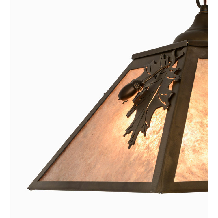 Antique Copper Oak Leaf & Acorn 2-Light Dome Pendant
