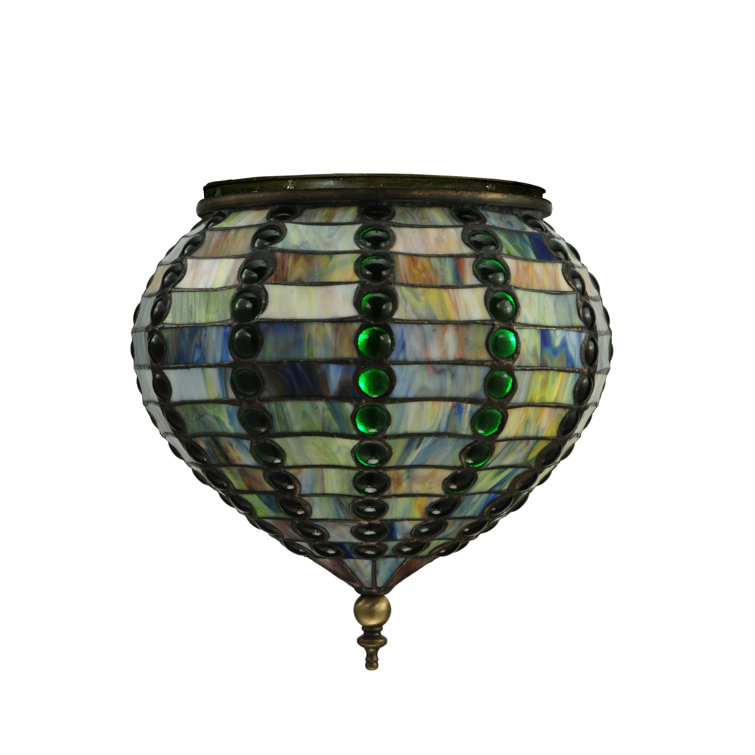 Bronze and Glass 13" Single Pendant Light