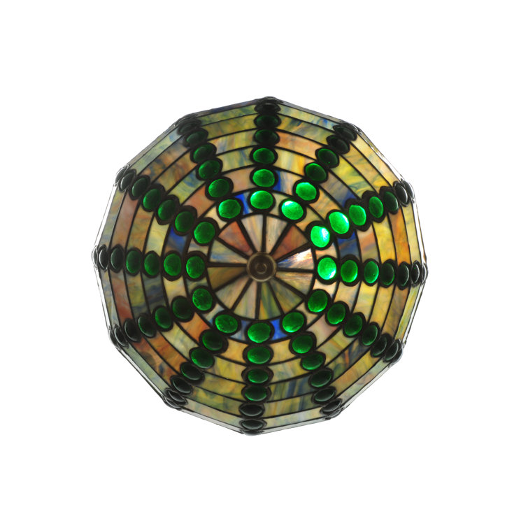 Bronze and Glass 13" Single Pendant Light