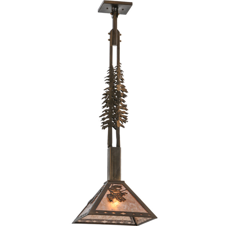 Tall Copper and Glass Indoor/Outdoor Island Pendant Light
