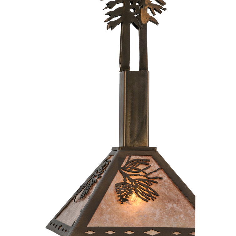 Tall Copper and Glass Indoor/Outdoor Island Pendant Light