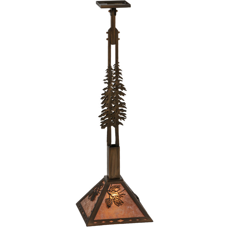 Tall Copper and Glass Indoor/Outdoor Island Pendant Light