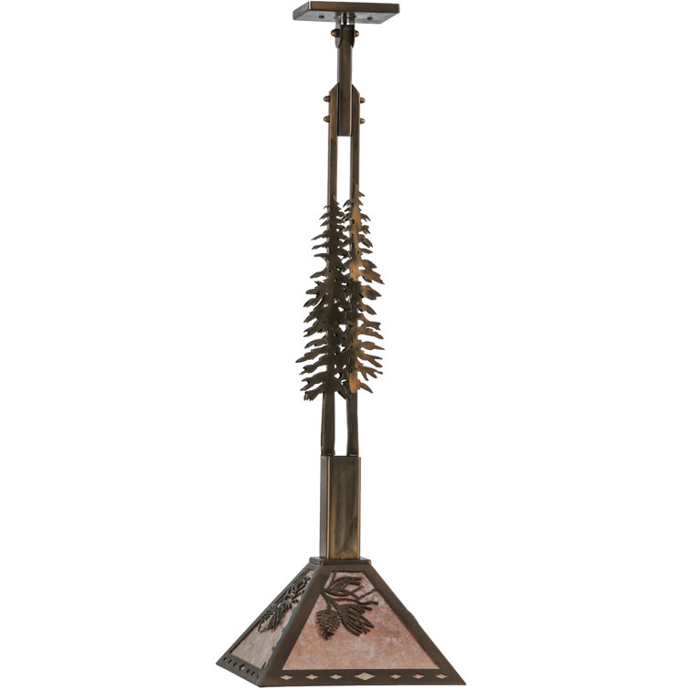 Tall Copper and Glass Indoor/Outdoor Island Pendant Light
