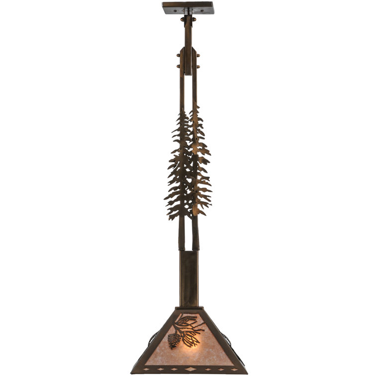 Tall Copper and Glass Indoor/Outdoor Island Pendant Light
