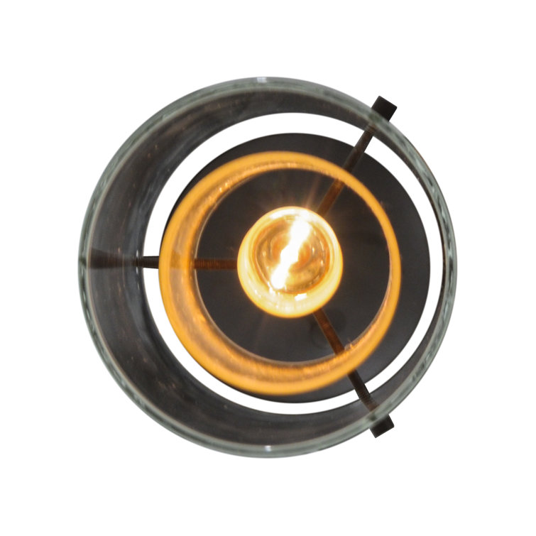 Amber and Clear Glass Bronze Mini Pendant Light