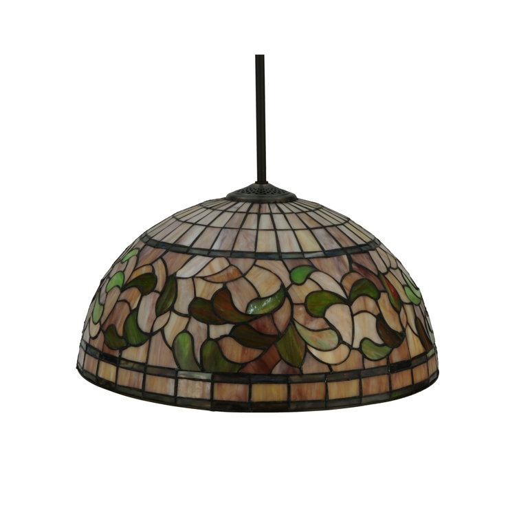 20" Amber Mauve Glass Pendant with Mahogany Bronze Finish