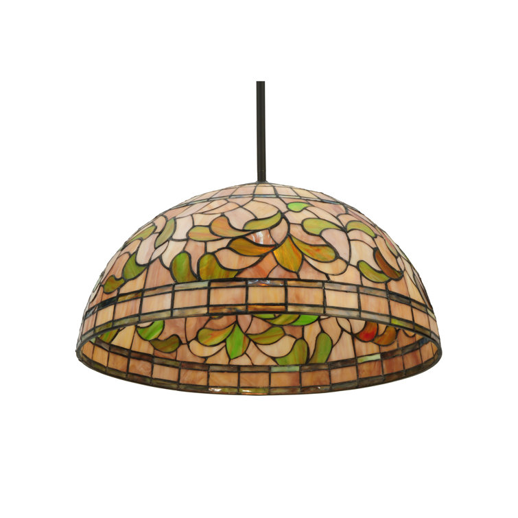 20" Amber Mauve Glass Pendant with Mahogany Bronze Finish