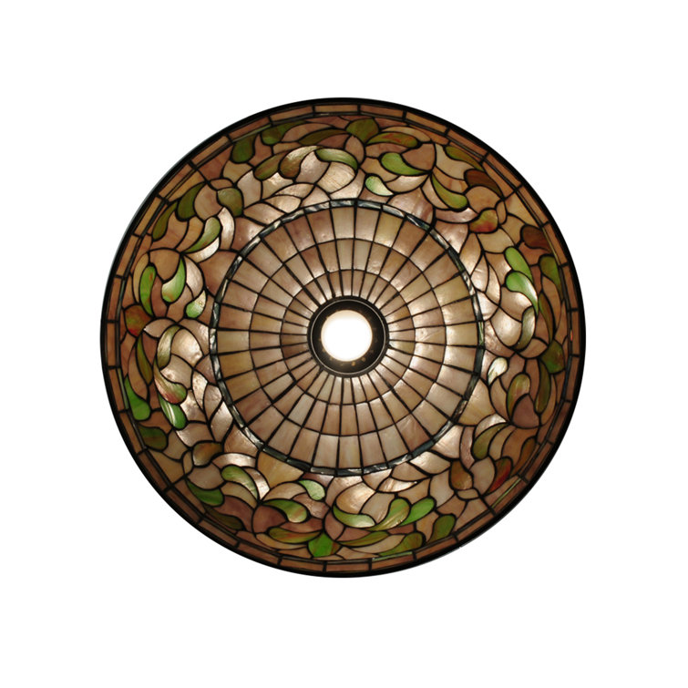 20" Amber Mauve Glass Pendant with Mahogany Bronze Finish