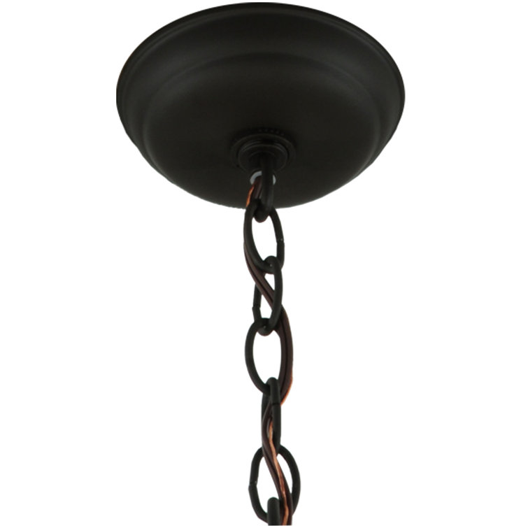 20" Amber Mauve Glass Pendant with Mahogany Bronze Finish