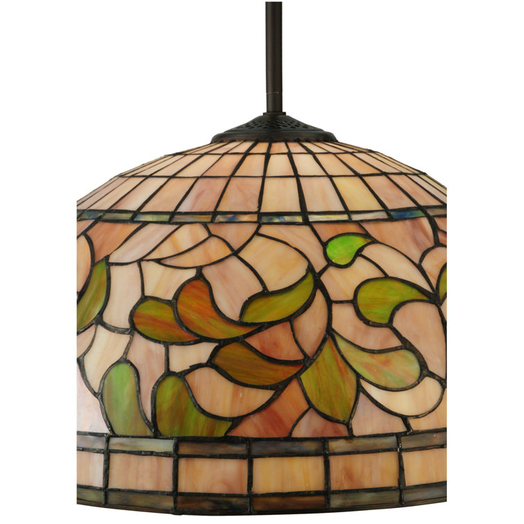 20" Amber Mauve Glass Pendant with Mahogany Bronze Finish