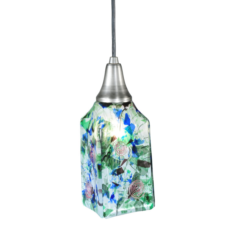 Kayme Mini Globe Brushed Nickel & Black Glass Pendant