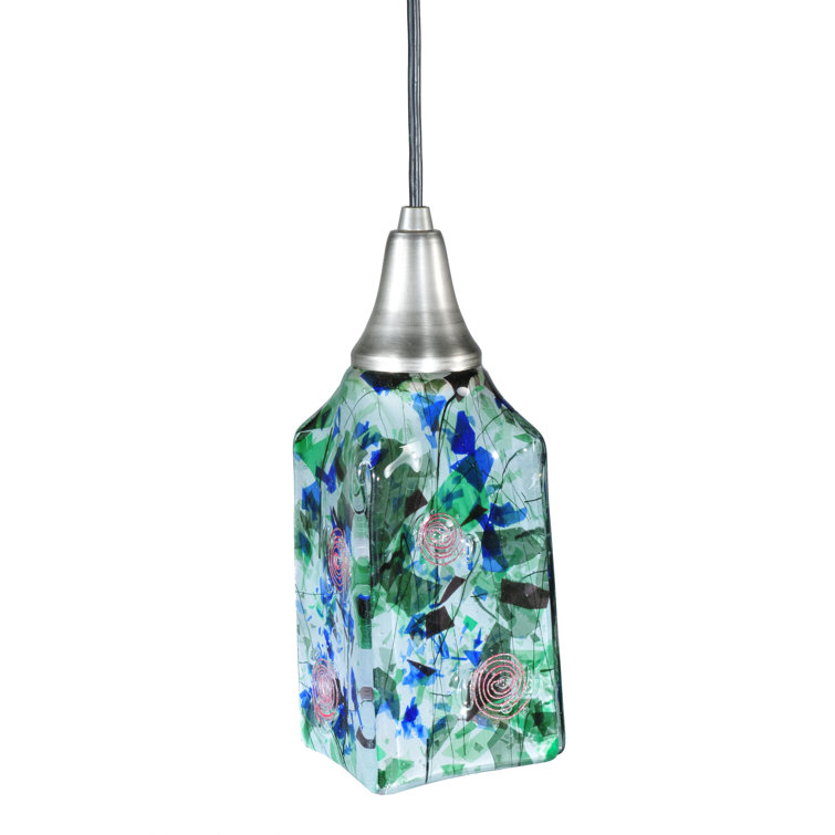 Kayme Mini Globe Brushed Nickel & Black Glass Pendant