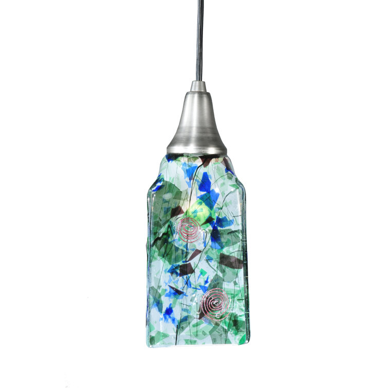 Kayme Mini Globe Brushed Nickel & Black Glass Pendant