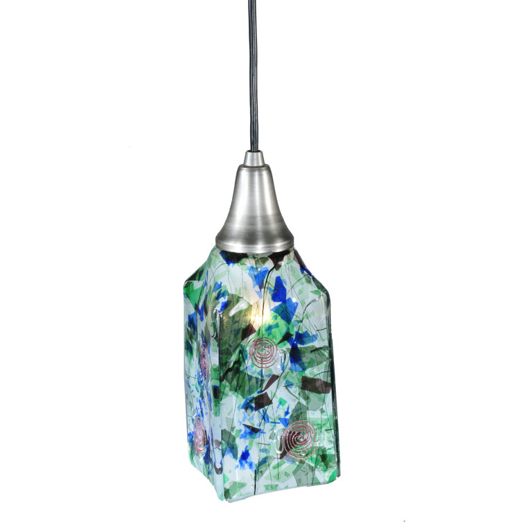 Kayme Mini Globe Brushed Nickel & Black Glass Pendant