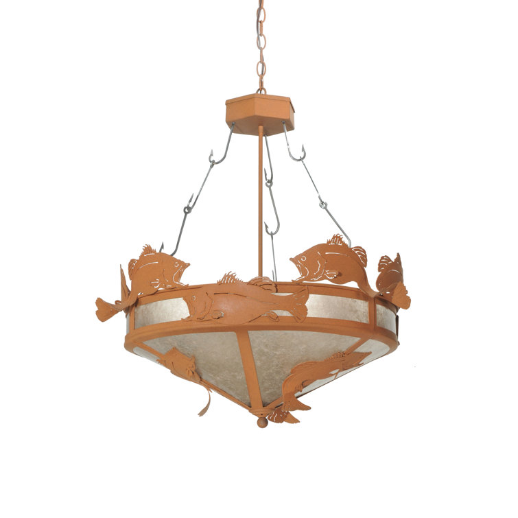 Brown Glass Globe 4-Light Energy Star Pendant