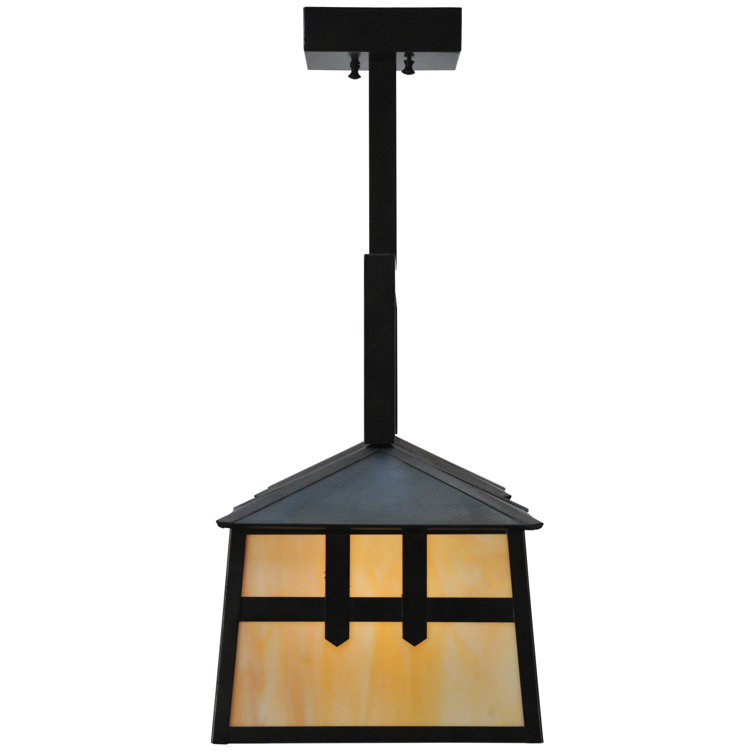 Craftsman Brown Solid Brass 2-Light Indoor/Outdoor Globe Island Pendant