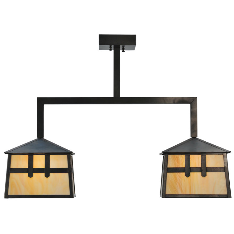 Craftsman Brown Solid Brass 2-Light Indoor/Outdoor Globe Island Pendant