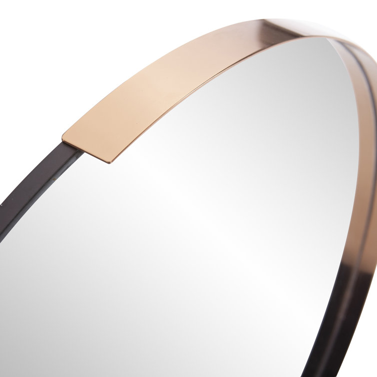 Rose Gold Beveled Round Wall Mirror