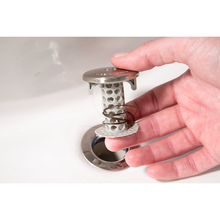 1.75'' Nickel and Gray Silicone Sink Strainer