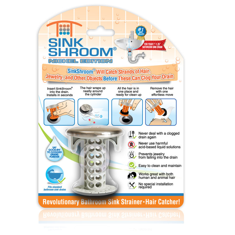1.75'' Nickel and Gray Silicone Sink Strainer