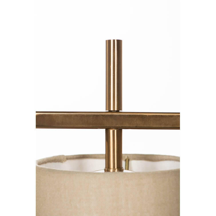 Calumet Bronze Table Lamp with Beige Linen Shade