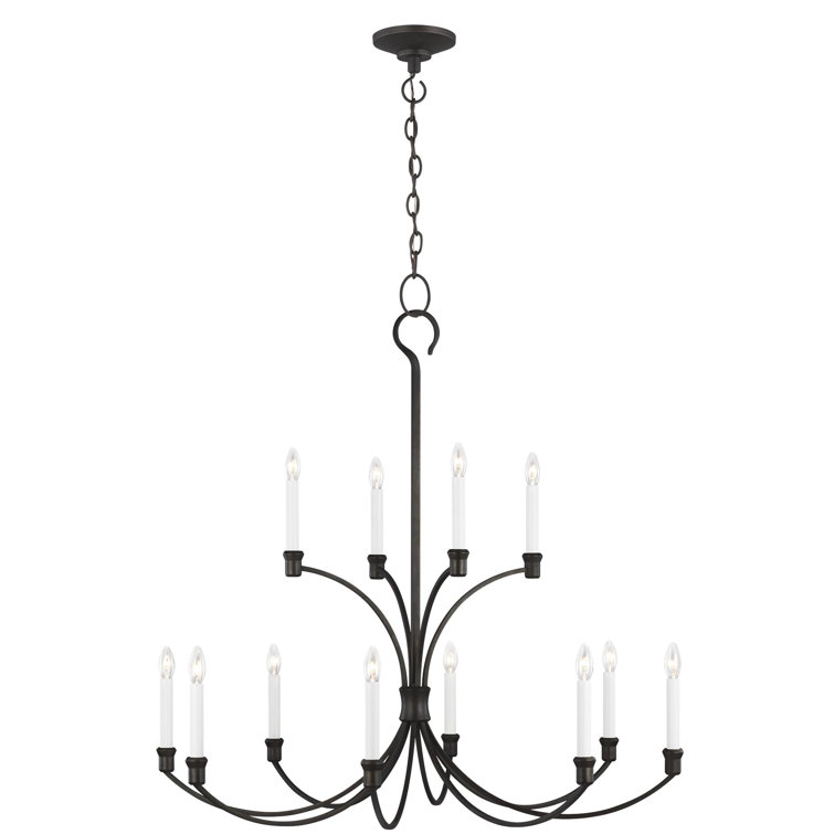 Antique Gild 12-Light Candelabra Chandelier with Clear Silver Wire