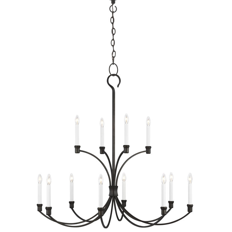 Antique Gild 12-Light Candelabra Chandelier with Clear Silver Wire