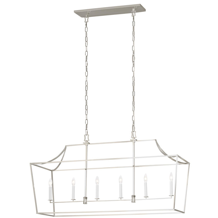 Polished Nickel 6-Light Indoor/Outdoor Linear Pendant