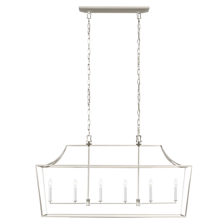 Polished Nickel 6-Light Indoor/Outdoor Linear Pendant