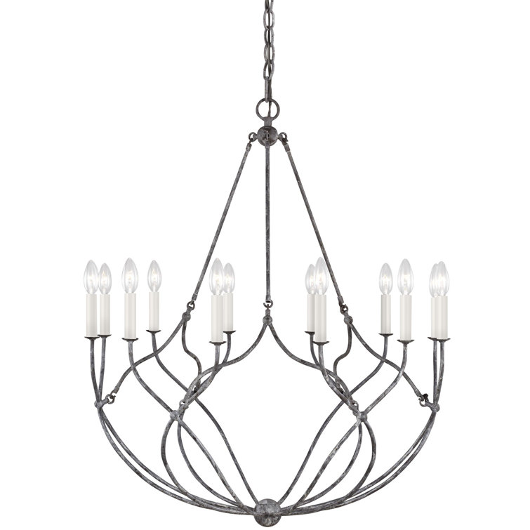 Richmond Weathered Galvanized 12-Light Candle Style Chandelier
