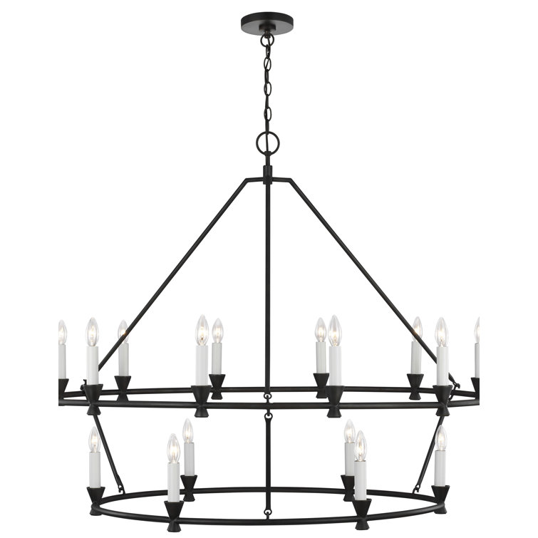 Keystone 18-Light Aged Iron Wagon Wheel Chandelier