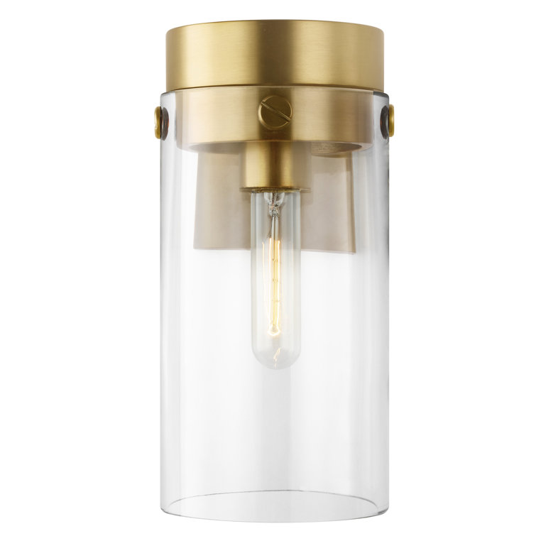 Burnished Brass and Clear Glass Dimmable Wall Sconce