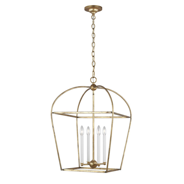 Stonington Antique Gild Mini 4-Light Lantern Geometric Chandelier