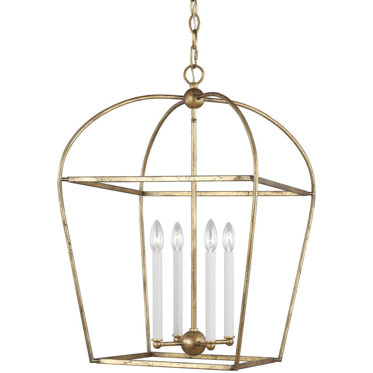 Stonington Antique Gild Mini 4-Light Lantern Geometric Chandelier