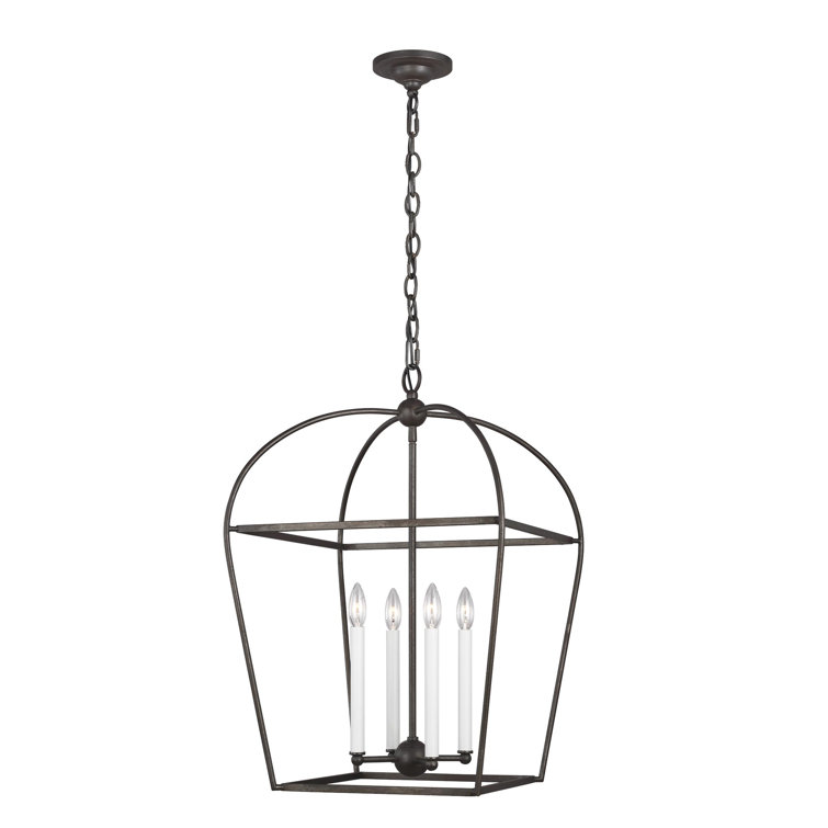 Stonington Antique Gild Mini 4-Light Lantern Geometric Chandelier