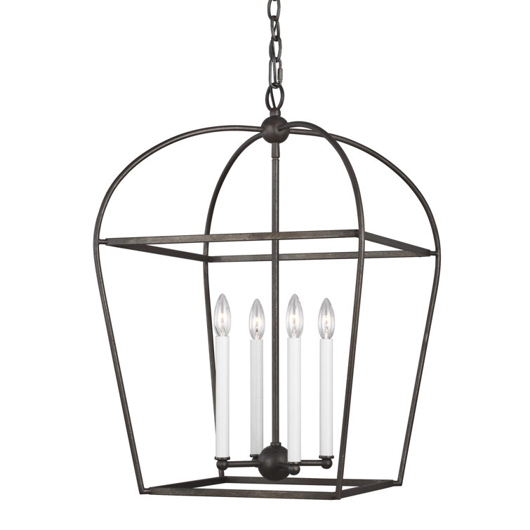 Stonington Antique Gild Mini 4-Light Lantern Geometric Chandelier