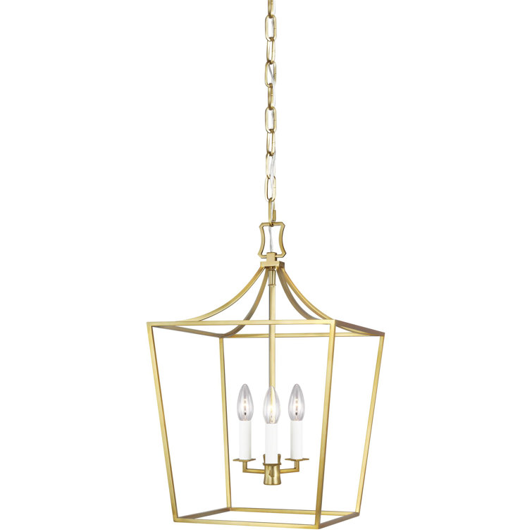 Southold 3-Light Burnished Brass Indoor/Outdoor Lantern Chandelier