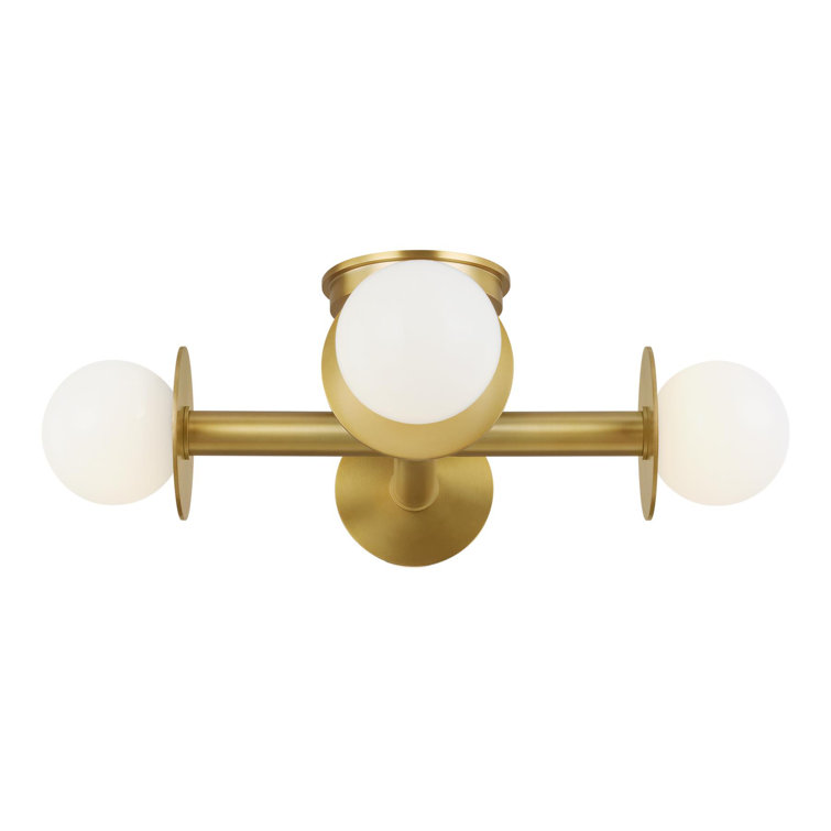 Burnished Brass 4-Light Indoor/Outdoor Globe LED Flush Mount