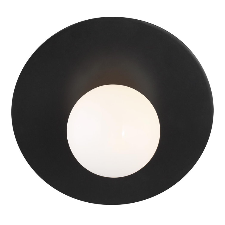 Midnight Black Dimmable Wall Sconce with Milk White Globe