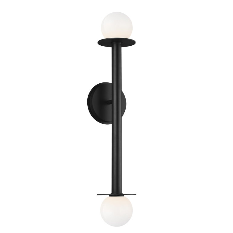 Midnight Black Dimmable Double Wall Sconce, Direct Wired
