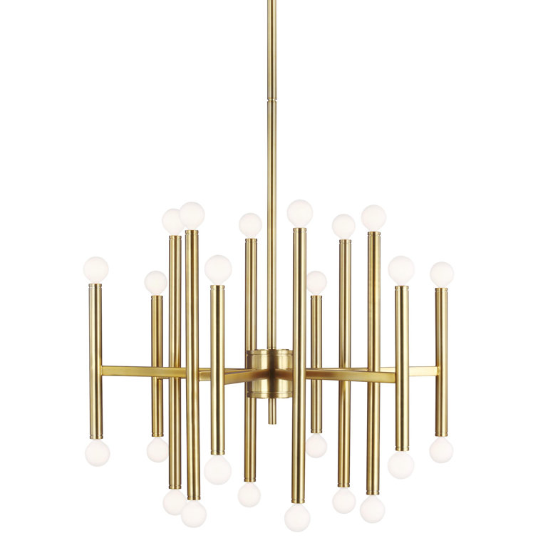 Burnished Brass 24-Light Sputnik Chandelier