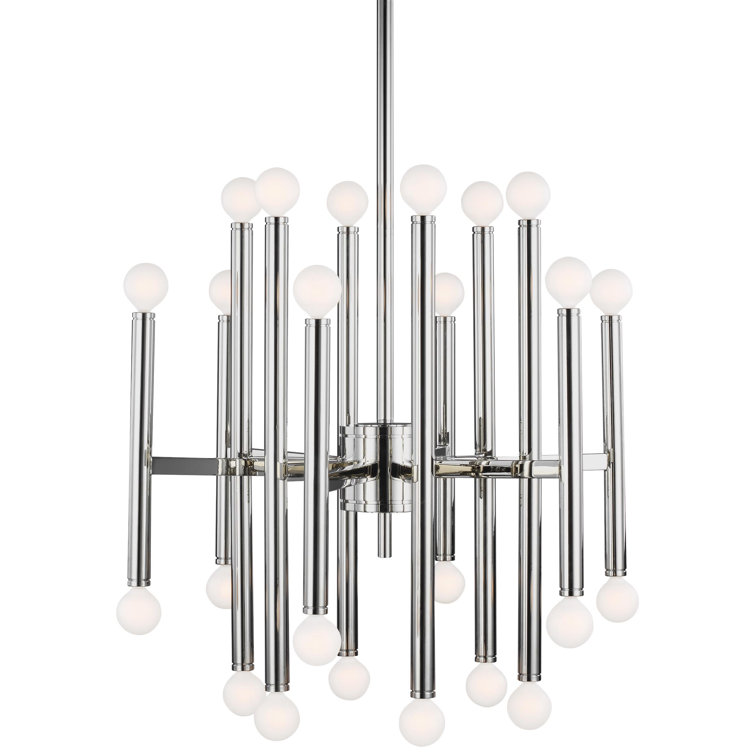 Beckham Art Deco Inspired 24-Light Multi-Tier Chandelier in Burnished Brass