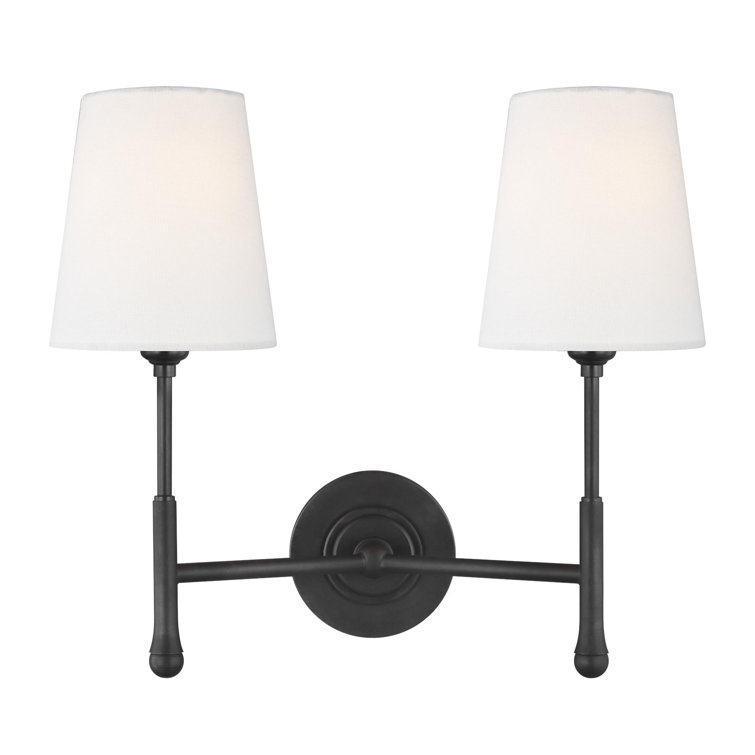 Rayna Black Steel 2-Light Dimmable Wall Sconce