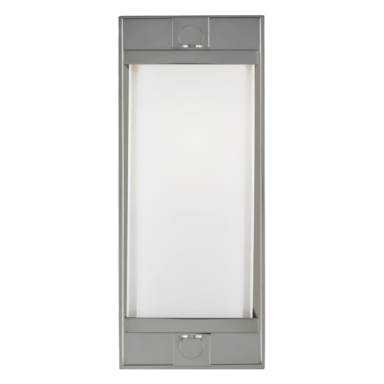Logan Polished Nickel 2-Light Wall Sconce with White Pressed Glass