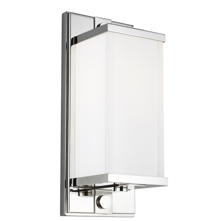 Logan Polished Nickel 2-Light Wall Sconce with White Pressed Glass