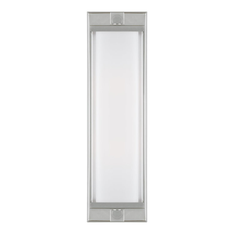 Logan Polished Nickel 2-Light Wall Sconce with White Pressed Glass