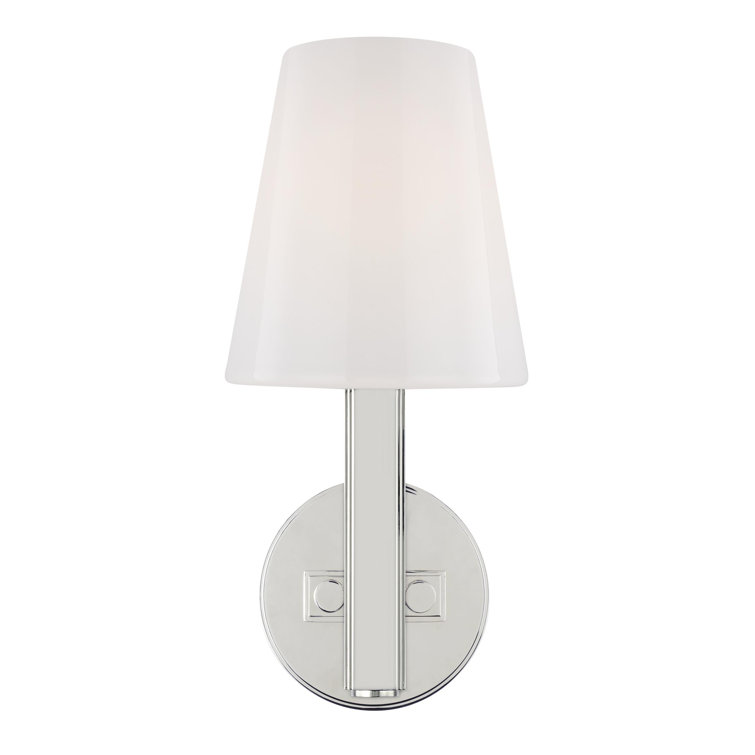 Polished Nickel Milk White Glass Wall Sconce