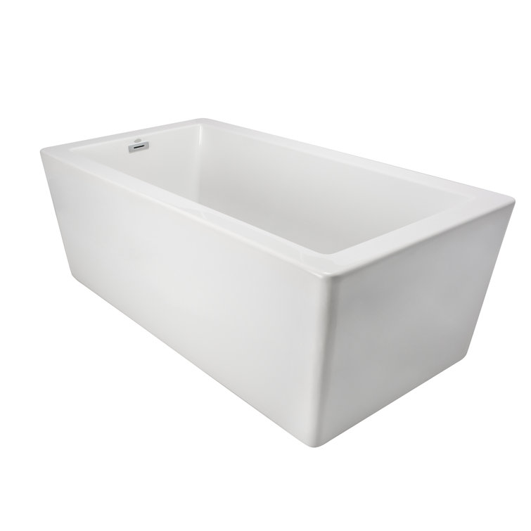 Bianca 66" White Acrylic Freestanding Soaking Bathtub