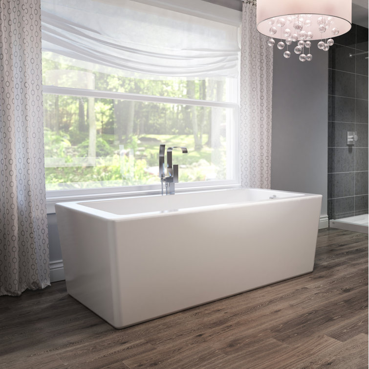 Bianca 66" White Acrylic Freestanding Soaking Bathtub