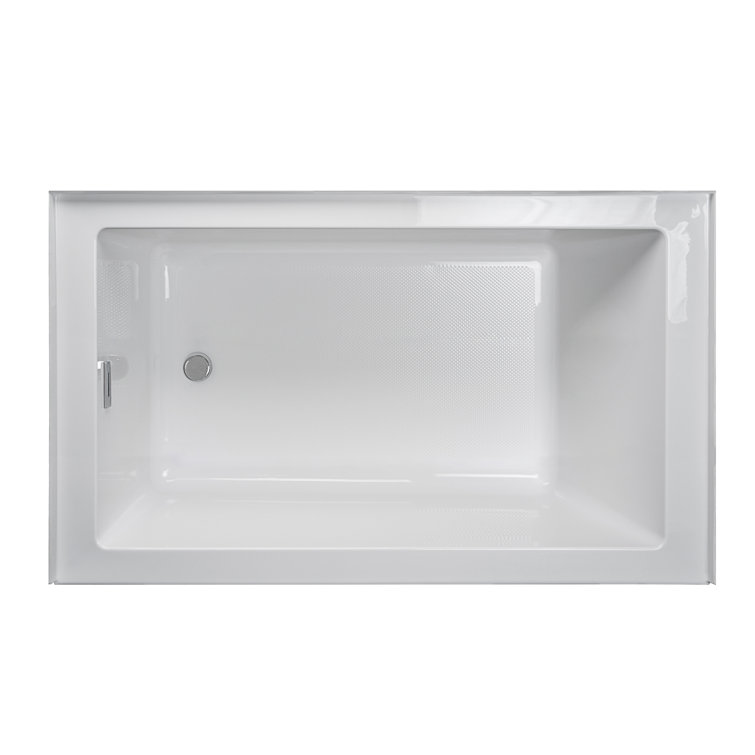 Linea 60" White Acrylic Alcove Soaking Bathtub